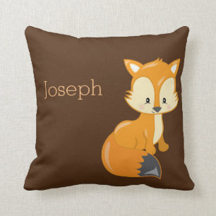 Coussin Personnalisez votre propre mignonne renard de bois