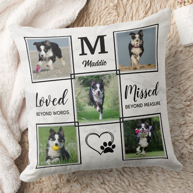 Coussin Pet Dog mémorial souvenir personnalisé Collage pho (Créateur téléchargé)
