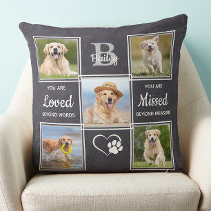 Coussin Pet Memorial Custom 6 Photo Chien En Mémoire D'Amo