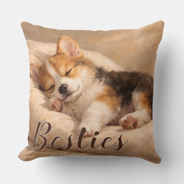 Coussin Pet mom besties  throw  Pillow (Recto)