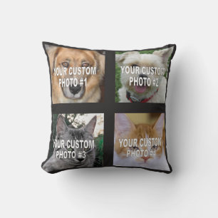 Coussin Pet photo collage custom dog or cat photos