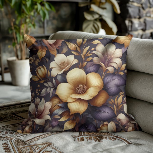 Coussin Pétales éclairées et brumes violettes (Créateur téléchargé)