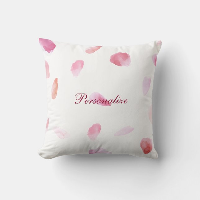 Coussin Pétales Roses romantiques (Recto)