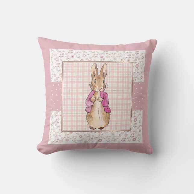 Coussin Peter the Rabbit Check & Floral pattern (Recto)