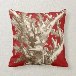 Coussin Petit corail en rouge
