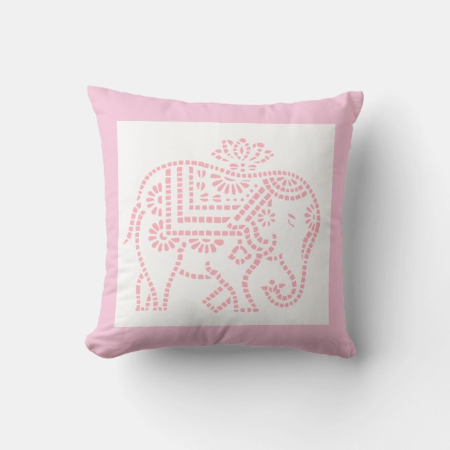 Coussin Petit éléphant rose (Recto)