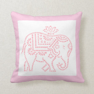 Coussin Petit éléphant rose