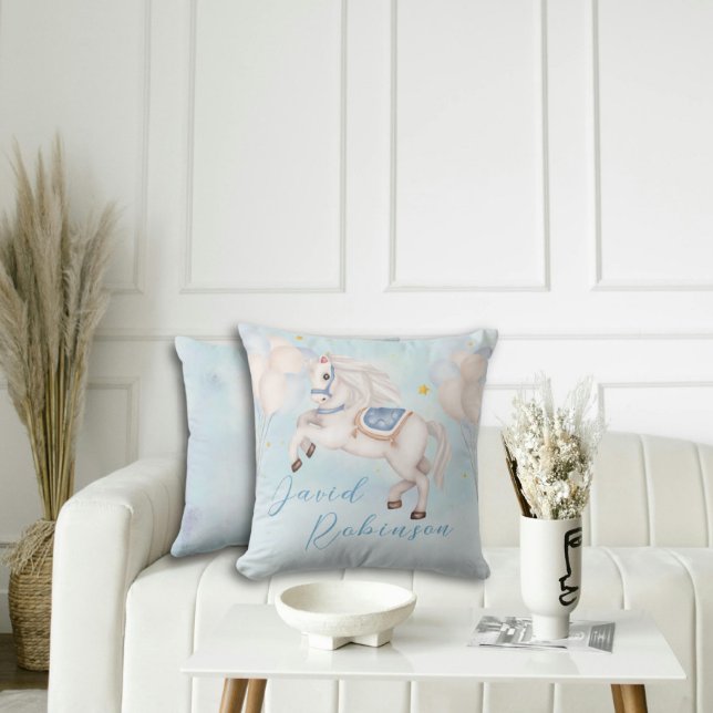Coussin Petit garçon de Fairytale Pony Blue ballons étoile (Créateur téléchargé)