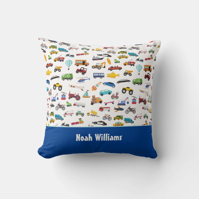 Coussin Petit Garçon Things That Move Vehicle Cars Kid (Recto)