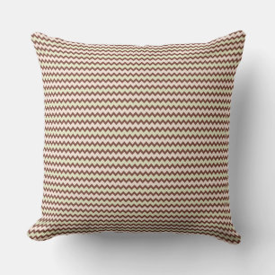 Coussin Petit motif chevron en vert rose brun naturel