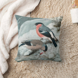 Coussin Petit oiseau mignon - Bullfinch, Art