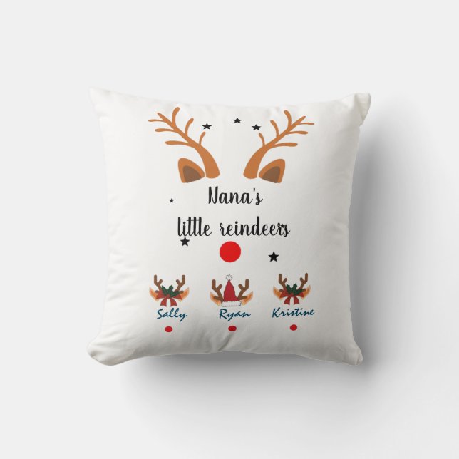 Coussin Petit renne de grand-mère personnalisé  (Recto)