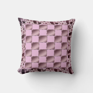 Coussin Petite Fille Soie Rose Violet Carré Motif Courtepo