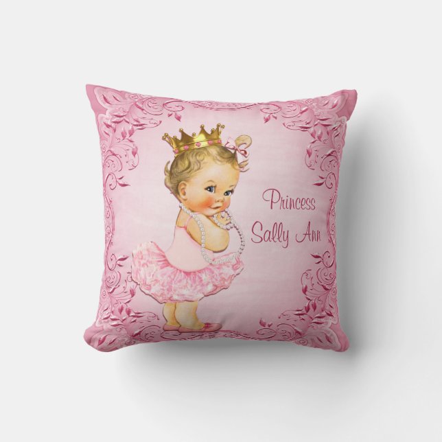Coussin Petite princesse personnalisée Ballerina Pink (Recto)