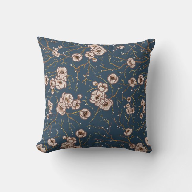 Coussin Petites fleurs bleu clair motif (Recto)