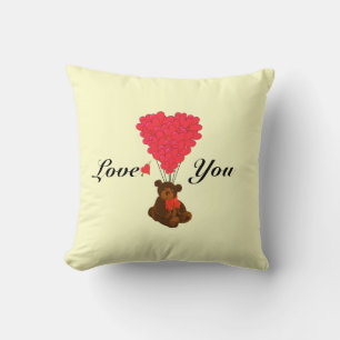 Coussin Petits enfants en peluche valentines amour coeur