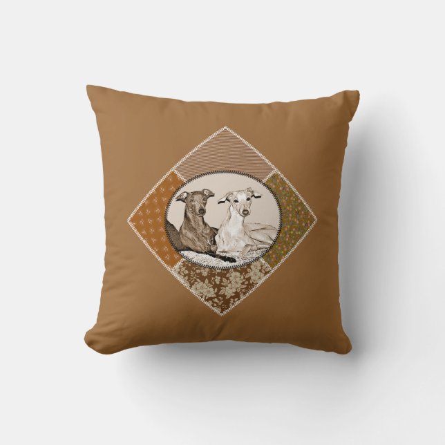 Coussin Petits lévriers Italiens (Recto)