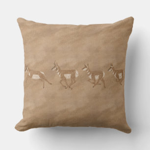 Coussin Pétroglyphe de Pronghorn de sud-ouest