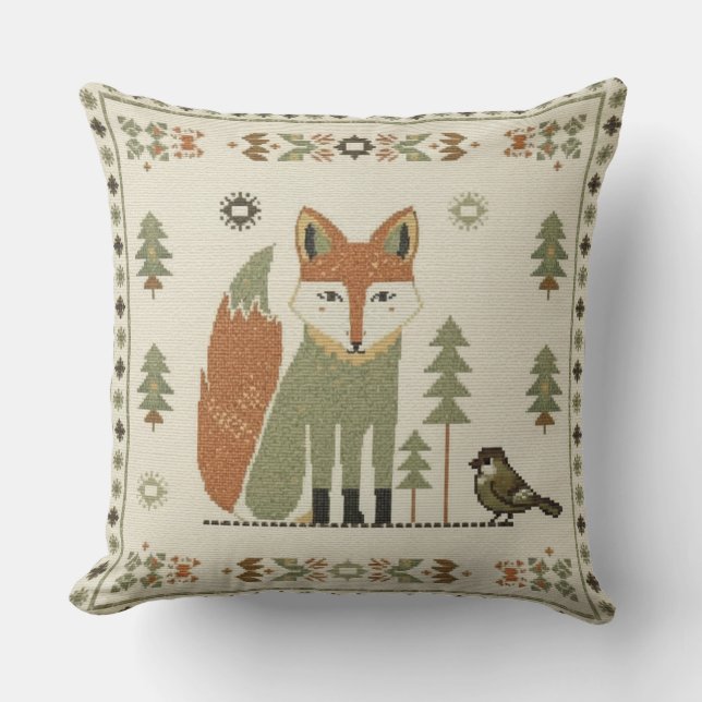 Coussin Peuple Renard des Bois (Recto)