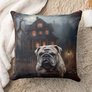 Coussin Peur d'Halloween Bulldog