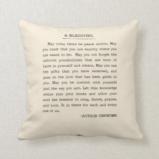 Coussin Peut aujourd'hui il y avoir de paix en dedans