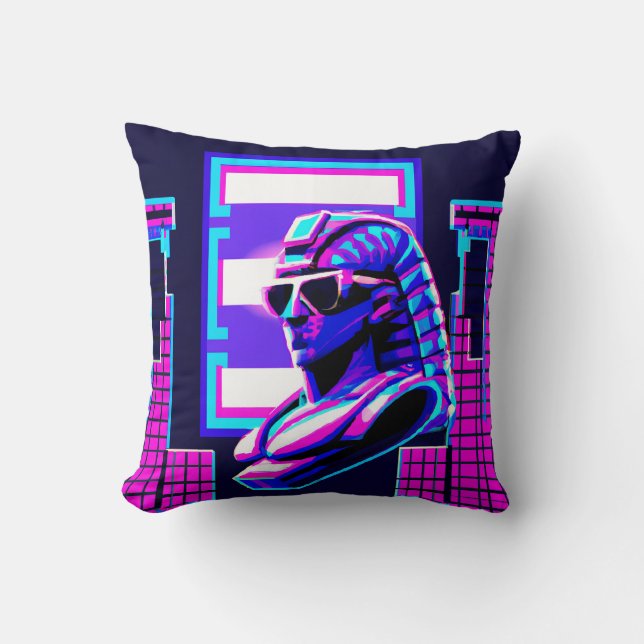 Coussin Pharaon Synthwave (Recto)