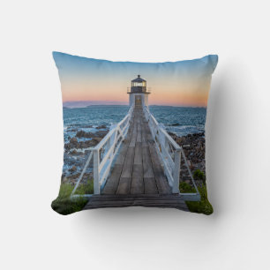Coussin Phare de point de Marshall au coucher du soleil