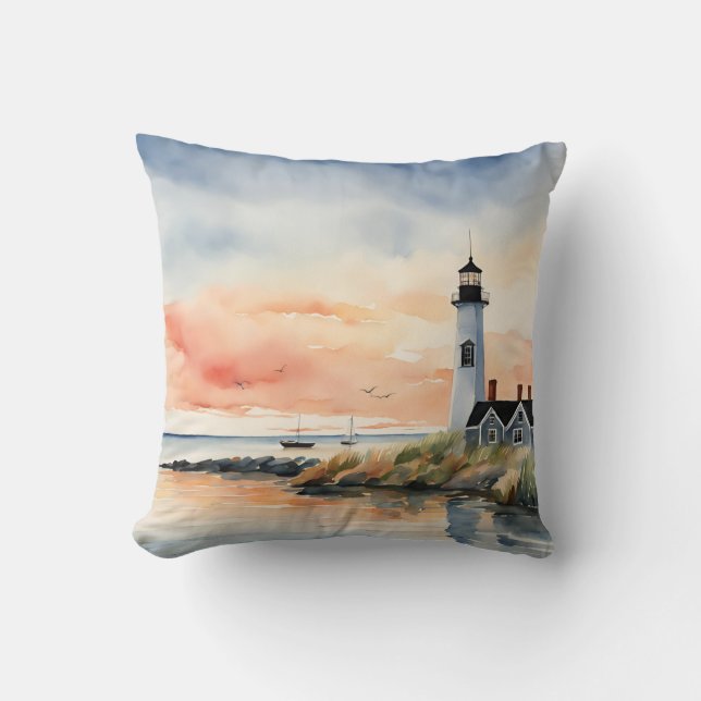 Coussin Phare des bateaux de la côte marine (Recto)
