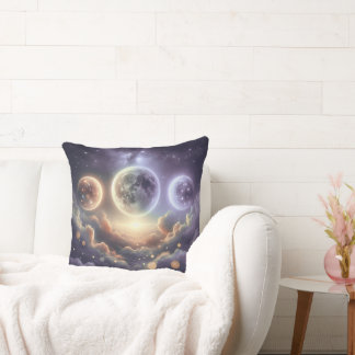 Coussin Phases de la Lune au-Dessus des Nuages
