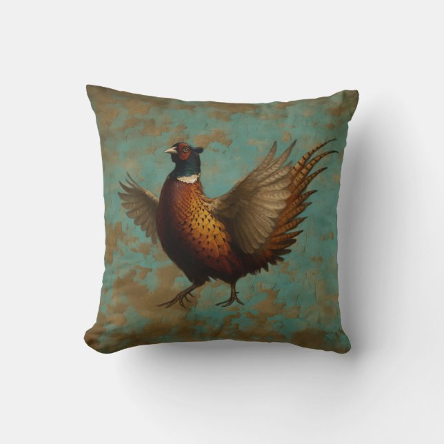 Coussin Pheasant cushion - Pheasant strutting his stuff! (Recto)