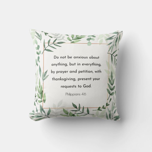 Coussin Philippiens 4:6, Verse de la Bible,  (Recto)