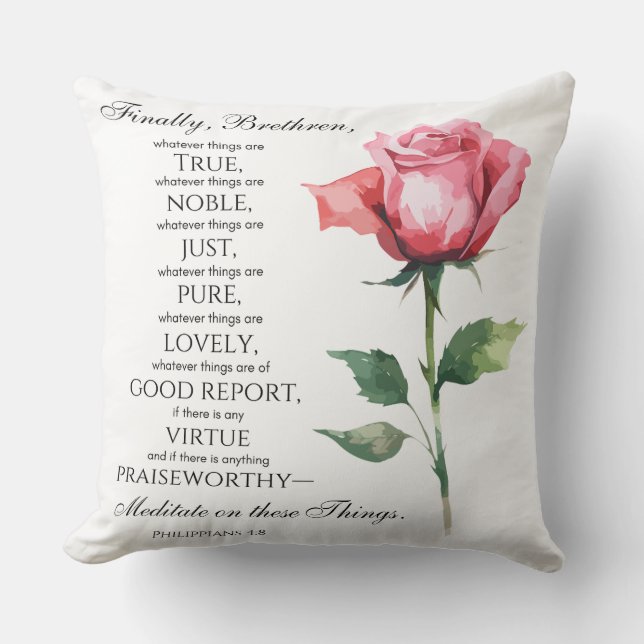 Coussin Philippiens 4:8 Quelles que soient les choses qui  (Recto)