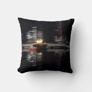 Coussin photo abstraite, bateaux throw pillow