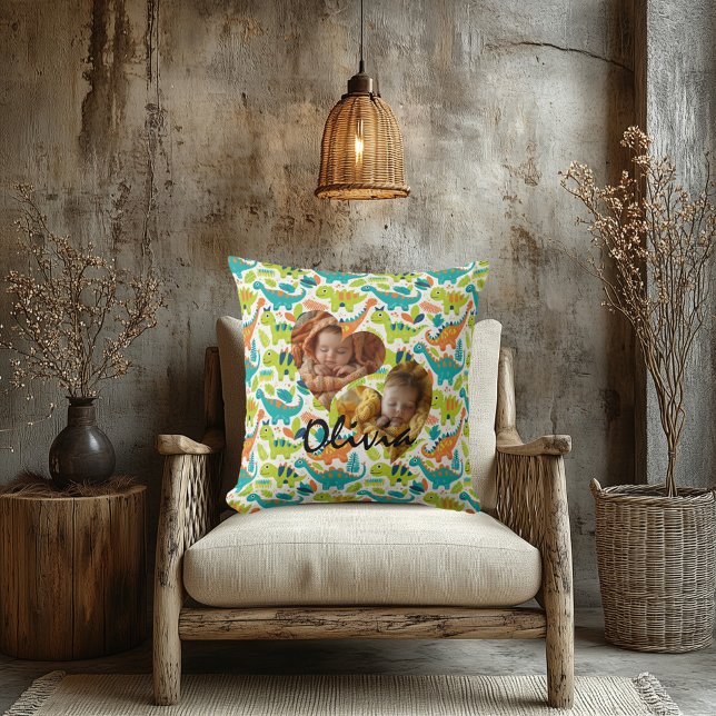 Coussin photo avec cadres cardiaques et Kawaii Din (Créateur téléchargé)