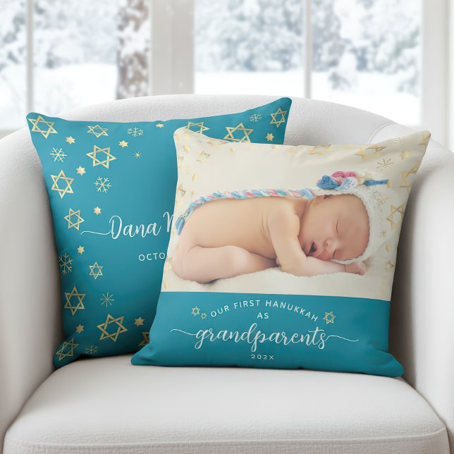 Coussin Photo Baby First Hanoukka Grand-parents Star David (Créateur téléchargé)