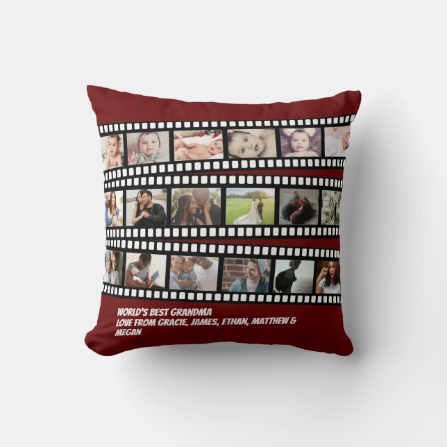 Coussin Photo Collage bande film personnalisé do-it-yourse (Recto)