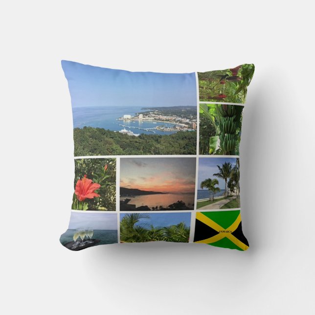 Coussin Photo Collage de Jamaïque (Recto)