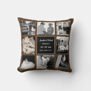 Coussin PHOTO COLLAGE Mariage Vow Renouvellement Anniversa