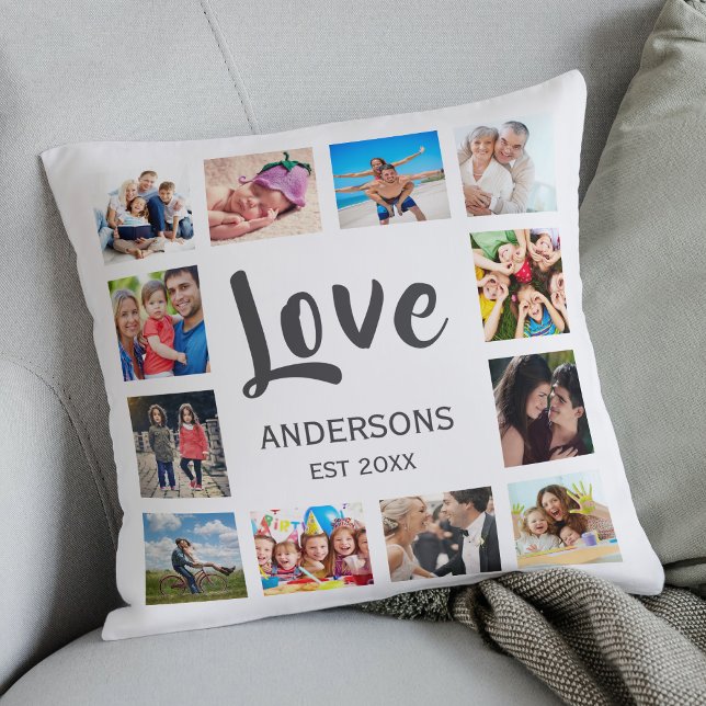 Coussin Photo Custom Family Collage Personnalité de White (Créateur téléchargé)