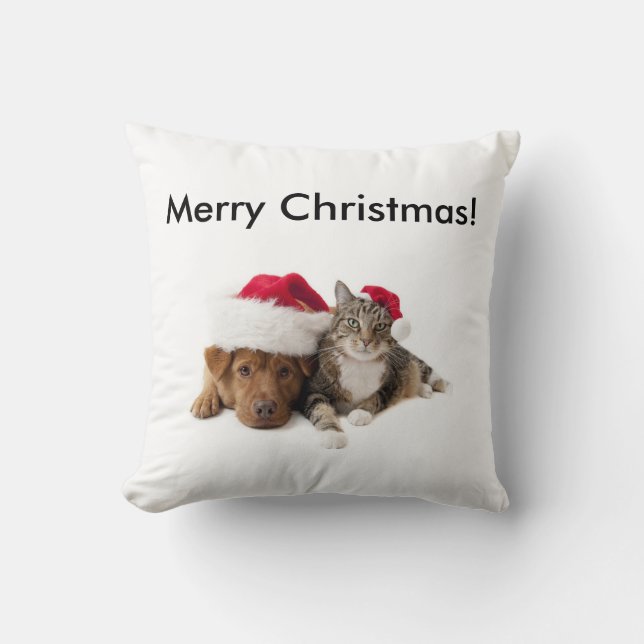 Coussin Photo | d'animal familier de Joyeux Noël toute (Recto)