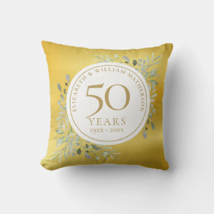 Coussin Photo de 50e anniversaire de mariage feuillage pap