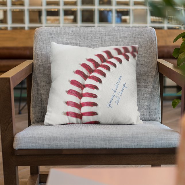 Coussin Photo de base-ball autographiée personnalisée (Créateur téléchargé)