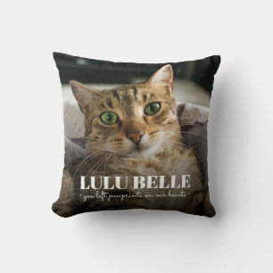 Coussin Photo de chat mémorial Empreintes de pattes dans n