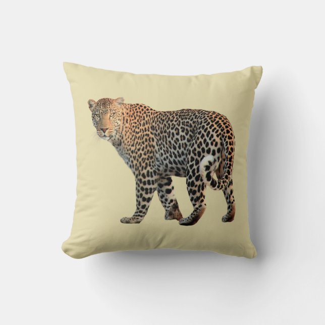 Coussin Photo de chat sauvage léopard tacheté (Recto)