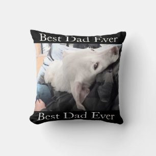 Coussin Photo de chien mignon Meilleur papa noir