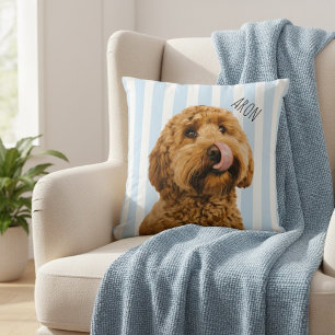 Coussin Photo de chien personnalisé avec nom de l'animal