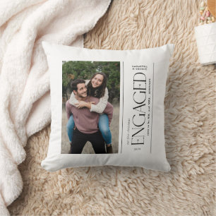 Coussin Photo de couple fiancé pour le premier Noël modern