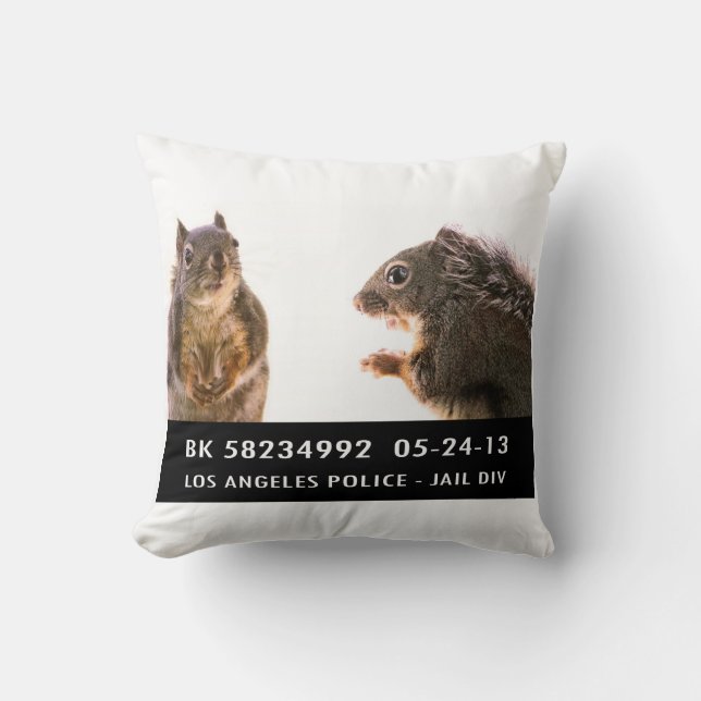 Coussin Photo de détenu d'écureuil (Recto)
