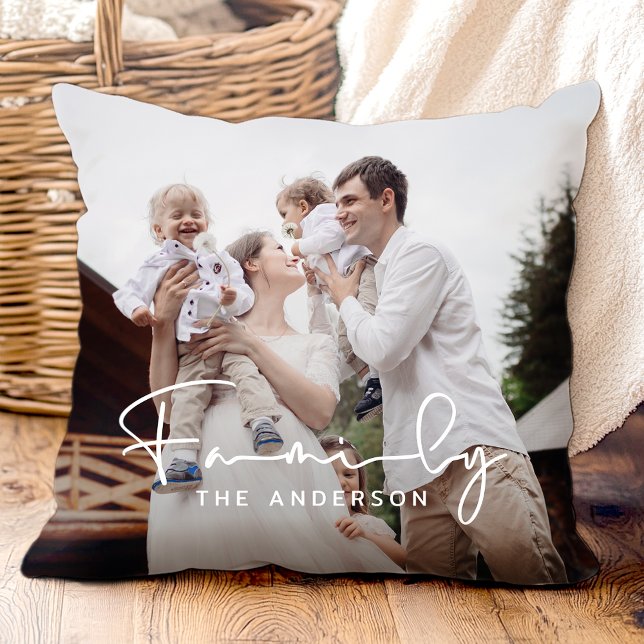 Coussin Photo de famille moderne et élégante (Créateur téléchargé)