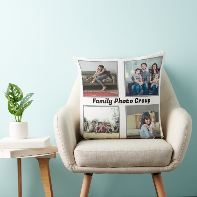Coussin photo de famille moderne - "La famille est (Chaise)